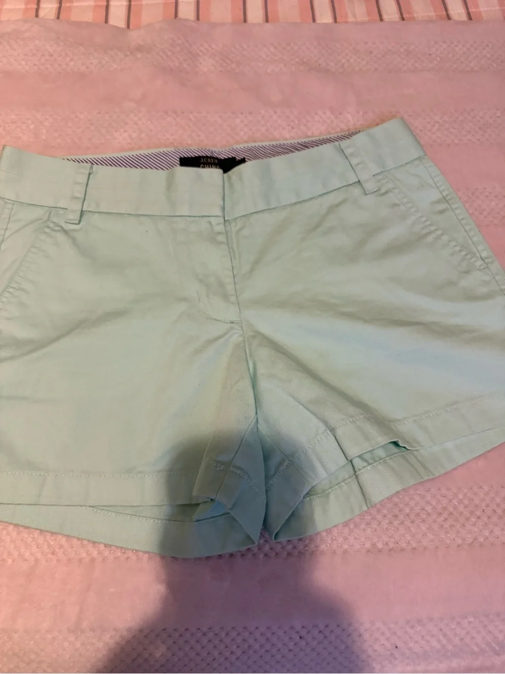 J. Crew Light Mint High-Rise Chino Shorts